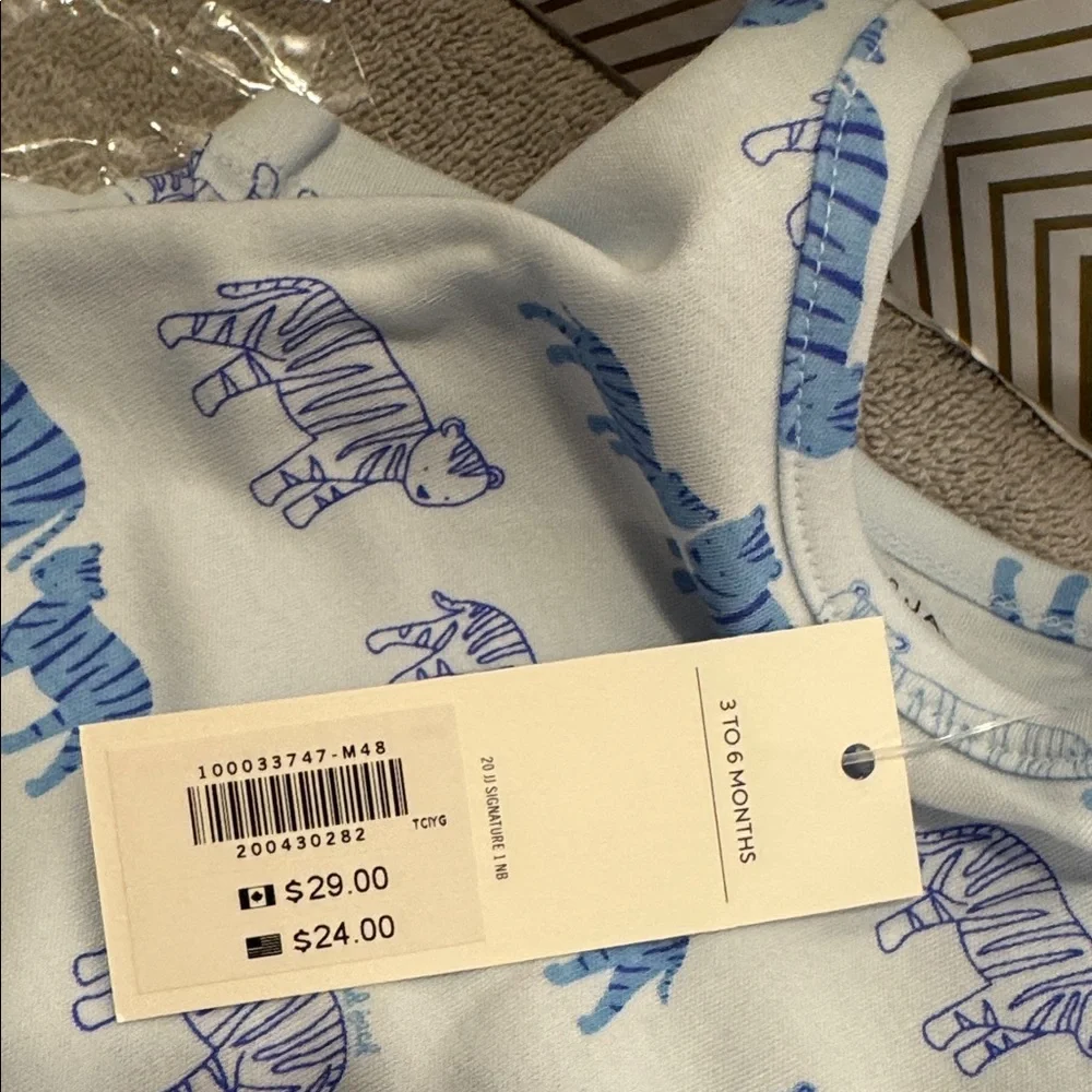 Janie and Jack bodysuit NWT  Blue White Striped Tiger shirt sleeve and a nwt tie